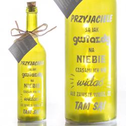 Świecąca Butelka \\"Przyjaciele są jak gwiazdy\\" – Lampka Prezentowa idealne na prezent Na boże narodzenie